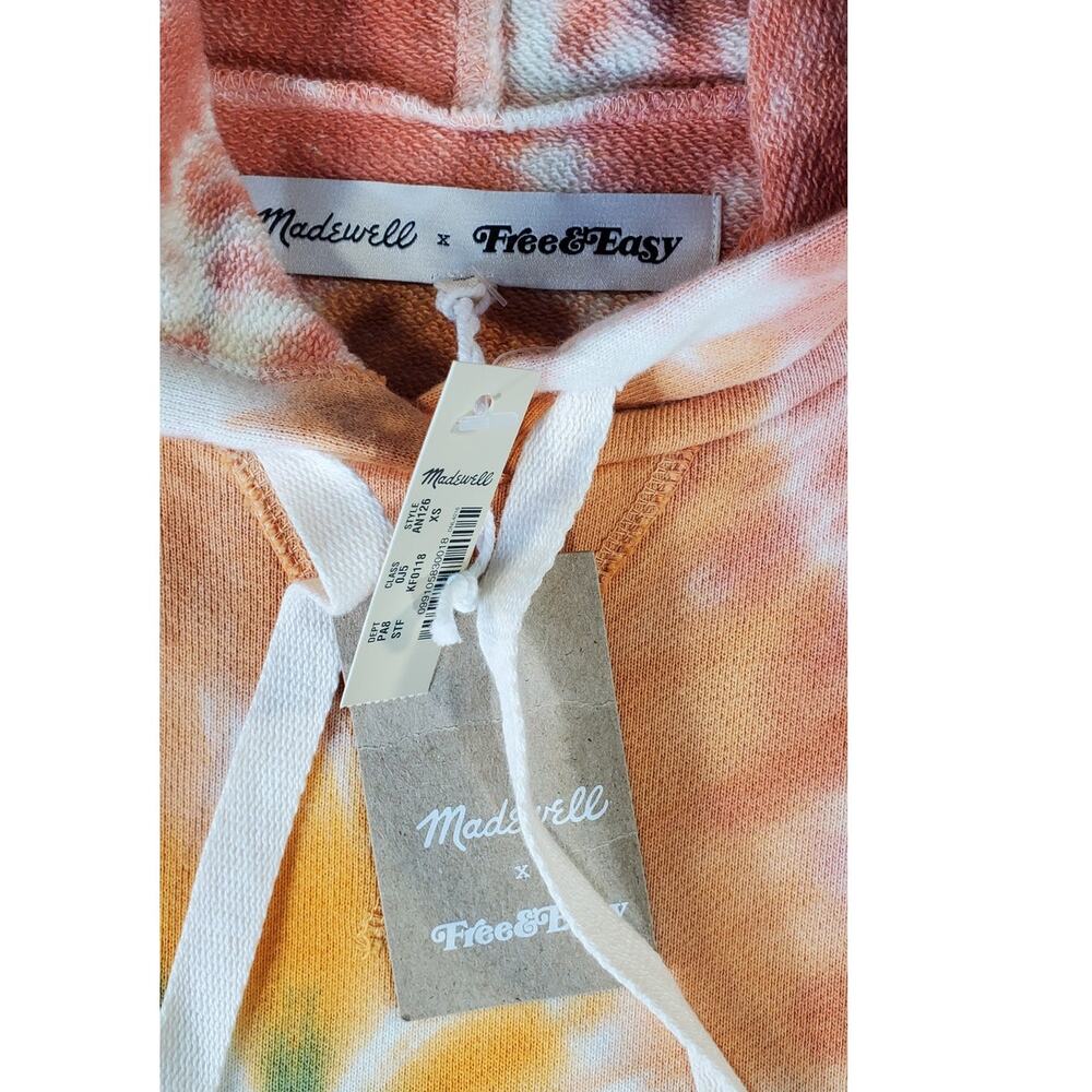 Madewell x Free & Easy Tie Dye Hoodie Sweatshirt Sunrise Graphic XS NWT - Picture 5 of 7